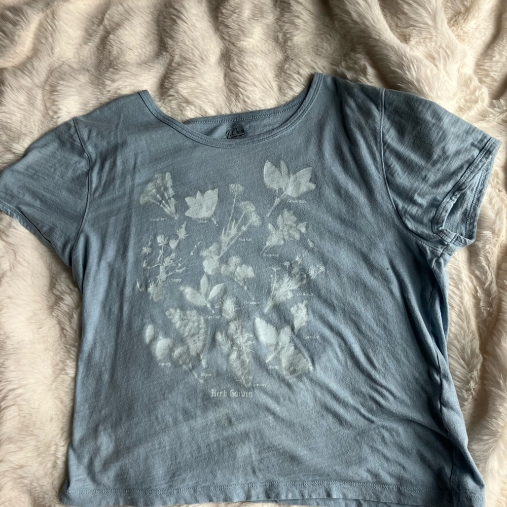 J.Crew Light Blue Floral Tee